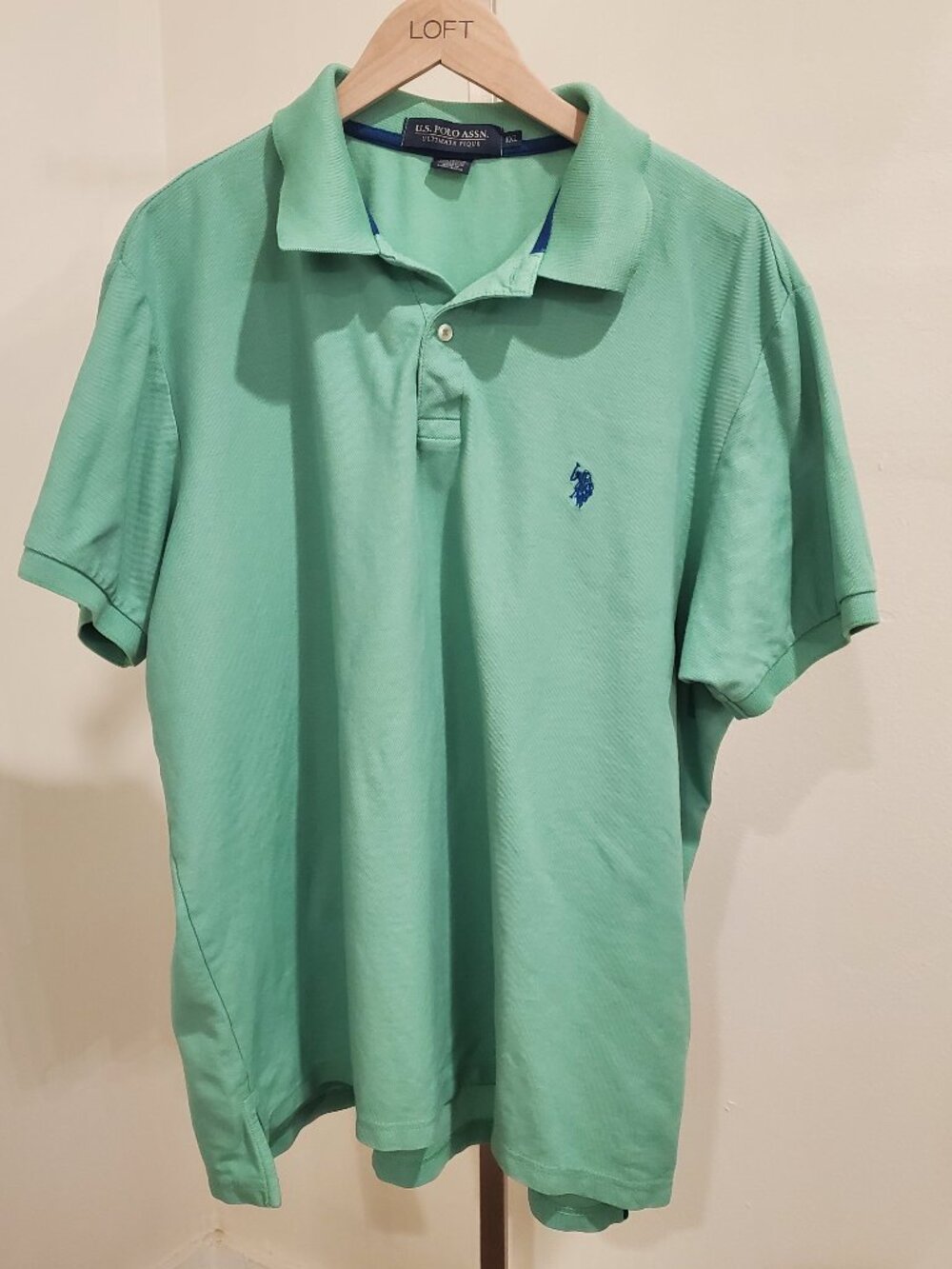 US Polo Assn mens size XXL green Ultimate Pique short sleeve polo shirt